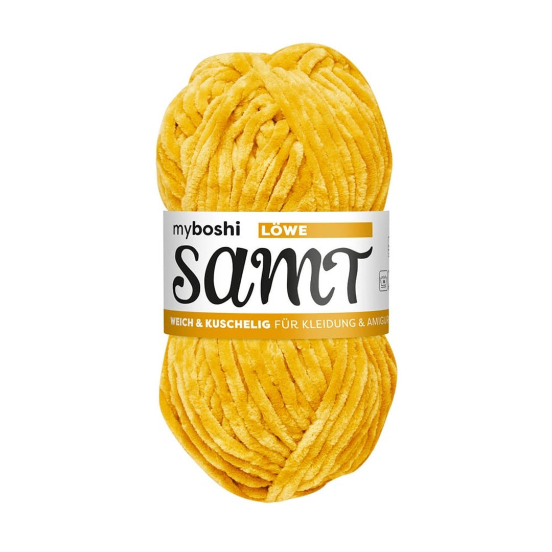 Oppdag Myboshi Samt Chenillegarn – mykt, slitesterkt og perfekt for amigurumi, puter og mer! 100g nøster med 100 meter, OEKO-TEX-sertifisert.

