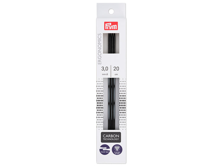 prym ergonomiske settpinner i carbon i 3mm - 20cm