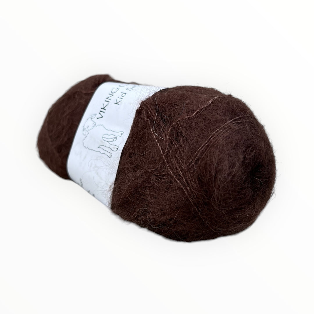 vikinggarn kid silk i fargen mork brun nr 308