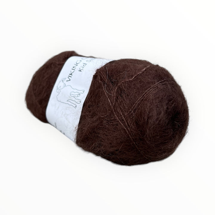 vikinggarn kid silk i fargen mork brun nr 308